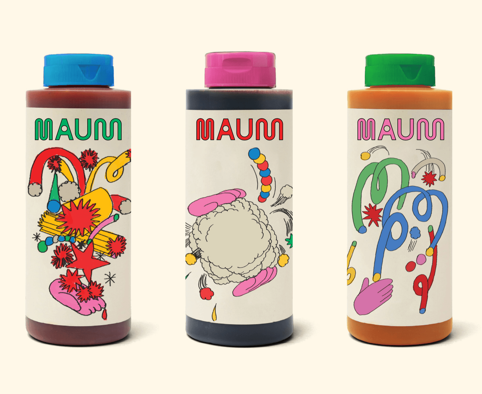 Linha de molhos MAUM — Bulgogi, Maionese de Kimchi e Barbecue Picante
